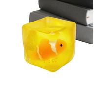 Stress Toy - Realistic Elastic Cube Fish Inside Decoration,Squish Toy | for Christmas Stocking Stuffers Boy Girl Adults Party Favors