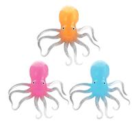 Stress Toys, Octopus-shaped Squeeze Toy 3Pcs 5.9x1.6" Rubber Fidget Toys Resilient Portable Decompression Toy for Adults Children, Random Color