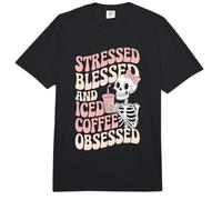 Stressed Blessed and Iced Coffee Obsessed Comfort Colors Adult Heavyweight T-Shirt
