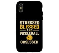 Stressed Blessed Pickleball Obsessed Funny Design Case for iPhone X/XS