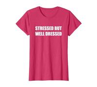 Stressed but Well Dressed T-Shirt, Women, Red Heather, Small