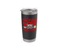 Stressed Cat I'm Fine Sarcastic Humor Meme Stainless Steel Insulated Tumbler