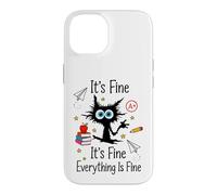 Stressed Cat School Academic Pressure Student Case for iPhone 14