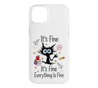Stressed Cat School Academic Pressure Student Case for iPhone 14 Plus