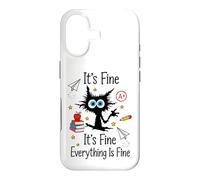 Stressed Cat School Academic Pressure Student Case for iPhone 17