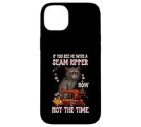 Stressed Cat Seamstress Quilting Notions Sarcastic Sewing Case for iPhone 14 Plus