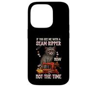 Stressed Cat Seamstress Quilting Notions Sarcastic Sewing Case for iPhone 14 Pro