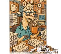 Stressed Llama at Overloaded Desk Jigsaw Puzzles for Adults 1000 Pieces Paper Puzzle Birthday Gifts Jigsaw Puzzle, Family Games Together 38x26cm/1000pcs