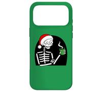 Stressed Skeleton Drinking Coffee Santa Hat Funny Christmas Case for iPhone 17 Pro Max
