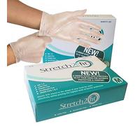 Stretch 2 Fit Box of 100 or 200 Disposable & Recyclable Gloves - Powder & Latex Free, Allergy Free - Work, Food Preparation, Tattoo, NHS, Cleaning, Wholesale, Cheap (Box of 200 Large) clear