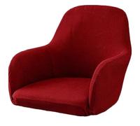 Stretch Accent Chair Slipcover Curved Back Accent Kitchen Chair Covers Modern Arc Shaped Armrest Counter Height Bar Stools Covers Wing Back Chair Protector (Color : Wine red, Size : 6PCS)