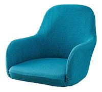 Stretch Accent Chair Slipcover Curved Back Accent Kitchen Chair Covers Modern Arc Shaped Armrest Counter Height Bar Stools Covers Wing Back Chair Protector (Color : Bluestone blue, Size : 1PC)