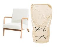 Stretch Arm Chair Covers,Mid-Century Modern Chair Cover Reading Armchair Covers Single Sofa Covers Wooden Arm Chair Cover Protector Living Room Hotel Decor, white