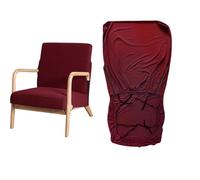 Stretch Arm Chair Covers,Mid-Century Modern Chair Cover Reading Armchair Covers Single Sofa Covers Wooden Arm Chair Cover Protector Living Room Hotel Decor, red