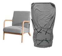 Stretch Arm Chair Covers,Mid-Century Modern Chair Cover Reading Armchair Covers Single Sofa Covers Wooden Arm Chair Cover Protector Living Room Hotel Decor, Ash
