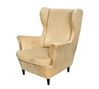 Stretch Armchair Cover Set Elastic Washable Two-Piece Wingback Chair Slipcover Armrest Protector One Size Khaki Furniture Protector for Home Decor