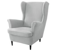 Stretch Armchair Covers Set 2Piece Elastic Polyester Furniture Protector Soft Grey Easy Installation for Wingback Chairs Durable & Stylish Sofa Slipcovers