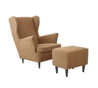 Stretch Armchair Covers Set 2Piece Soft Polyester with Elastic Hem Furniture Protection for Sofas & Armchairs Light Color Durable Easy to Clean