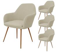 Stretch Armchair Covers Spandex Checkered Dining Chair Slipcovers Washable Modern Beige Armrest Covers Set of 4 for Dining Room Furniture Protection