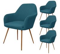 Stretch Armchair Covers Spandex Checkered Seat Covers for Dining Chairs Washable Blue-Green 4-Pack Modern Chair Slipcovers with Armrests Perfect for Home Decor
