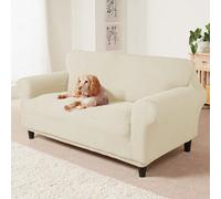 Coopers of Stortford - Stretch Sofa Cover - Washable Polyester Furniture Protector for Armchair, 2 or 3 Seater - Wine Cream or Biscuit