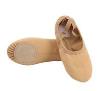 Stretch Ballet Dance Shoes for Women Girls Split Soft Sole Canvas Slippers Elastic Fabric for Dancing(Brown,40(23.5cm))