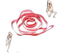 Stretch Bands for Exercise - 10-Loop Stretching Strap Yoga Straps for Physical Therapy, Flexibility Training & Home Workouts, Durable Cotton Resistance Bands for All Levels (Pink)