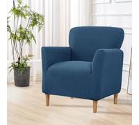 Stretch Banquet Chair Covers: 1Piece Modern Luxury Knitted Armchair Slipcovers Super Soft Washable Single Couch Covers with Arms,Friendly for Kids Pets (Sapphire)