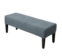 Stretch Bench Cover Rectangular Ottoman Slipcover Washable Dining Bench Covers for Bedrooms, Living Rooms, Kitchen(Dark gray)