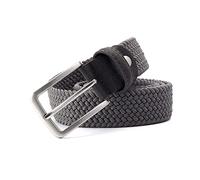 Stretch Canvas Leather Belts for Men Female Casual Knitted Woven Military Strap Male Elastic Belt for Pants Jeans, Grey