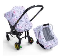 Stretch Car Seat Cover Baby, Infant Car Seat Cover with Mesh Screen, Summer Carseat Cover for Girls Boys, Soft Breathable Baby Carrier Canopy Cover for Doona Stroller