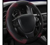 Stretch carbon fiber steering wheel cover with nonslip grip for car fit, providing protection and a modern look to steering wheel interiors (D)