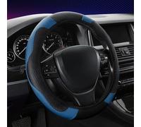 Stretch carbon fiber steering wheel cover with nonslip grip for car fit, providing protection and a modern look to steering wheel interiors (B)