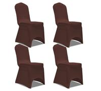 Stretch Chair Cover 4 pcs Brown