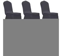 Stretch Chair Cover Anthracite Polyester/Elastane Fits Chairs up to 100cm - 6 pc