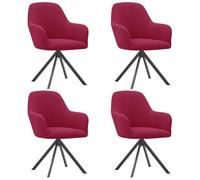 Stretch Chair Covers for Dining Chairs with Armrests 4-Pack Red Washable Covers for Office Swivel Chairs Living Room & Bedroom Decor