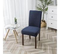 Stretch Chair Covers for Dining Room Chair Slipcovers Removable Washable Set of 2/4 Upholstered Kitchen Chairs Slipcovers,Navy Blue,6pcs