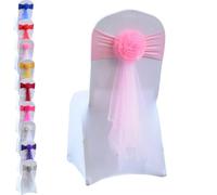 Stretch Chair Sashes, Chair Bows Easy to Install for Celebration Wedding Banquet Dance Party Hotel Events and Other Activities on Site Decoration(Pink,10PCS)