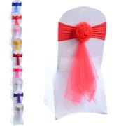 Stretch Chair Sashes, Chair Bows Easy to Install for Celebration Wedding Banquet Dance Party Hotel Events and Other Activities on Site Decoration(Red,10PCS)