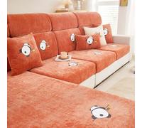 Stretch Chenille Sofa Seat Covers, Solid Colour Anti-Slip Couch Slipcover for 1 2 3 4 Seater/L Shape, Sectional Furniture Protector Style-A BackrestCover-M