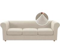 Stretch Chesterfield Sofa Cover 3 Seater Non Slip Furniture Protector with Separate Cushion Covers Spandex Couch Slipcover for Living Room Fossi3 Seater Enhanced Protection and Style