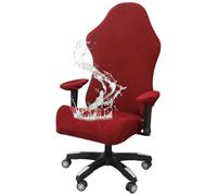 Stretch Computer Gaming Chair Cover with Arms Waterproof Office Desk Chair Slipcovers Rotating Protector Racing Armchair Covers, Wine Red