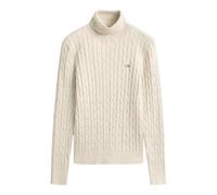 Stretch Cotton Cable Knit Turtleneck - female - Gant - Turtlenecks - Beige - L - Knitwear L
