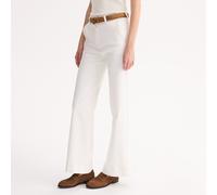 Stretch Cotton Flared Jeans Ecru