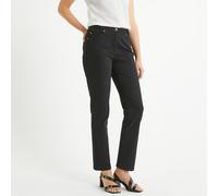 Stretch Cotton Straight Trousers, Length 30.5" Black