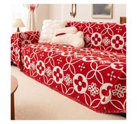 Stretch Couch Cover Secure Non-Slip Design, Machine Washable, Universal Fit For L/U-Shaped Sectionals, Boho Decor Sofa Protector For Pet-Friendly Homes(Red,180cm*260cm)