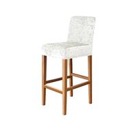 Stretch Crushed Velvet Chair Covers Set of 4 - Soft Short Back Bar Stool Covers for Pub, Kitchen, Swivel Dining Chairs - Elegant White Protectors for Cafe & Counter