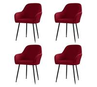 Stretch Curved Back Chair Slipcovers Removable Dining Chair Covers for Kitchen & Party Decor 4 Pack in Wine Red - Perfect for Dining & Bar Stools