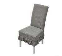 Stretch Dining Chair Cover Jacquard Velvet Anti-Wrinkle(Lunar gray)