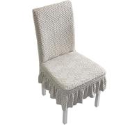 Stretch Dining Chair Cover, Replaceable Bubble Skirt Protector, Machine Washable, 6-Piece Set for Kitchen and Restaurant Use